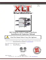 Preview for 1 page of XLT Ovens 1620 Installation & Operation Manual