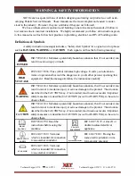 Preview for 3 page of XLT Ovens AVI Parts & Service Manual