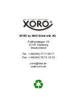 Preview for 124 page of Xoro HMT 350 Operation Manual