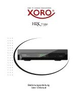 Xoro HRK 7550 User Manual preview