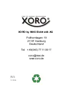 Preview for 90 page of Xoro HRS 2500 Operation Manual