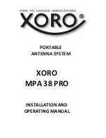 Preview for 1 page of Xoro MPA 38 Installation And Operating Manual