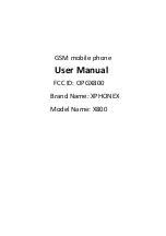 Preview for 1 page of XPHONEX X800 User Manual