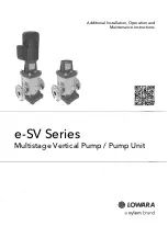 Xylem LOWARA e-SV Series Additional Installation, Operation And Maintenance Instructions preview