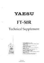 Preview for 1 page of Yaesu FT-50R Technical Supplement