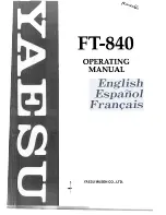 Yaesu FT+850 Operating Manual preview