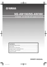 Yamaha AW190 - NS Speaker - 35 Watt Owner'S Manual preview