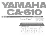 Yamaha CA-610 Owner'S Manual preview