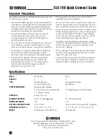 Preview for 4 page of Yamaha Classic CLS-150 Quick Connect Manual