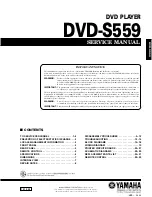 Preview for 1 page of Yamaha DVD-S559 Service Manual