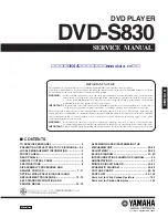 Preview for 1 page of Yamaha DVD-S830 Service Manual