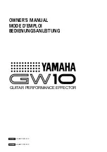 Yamaha GW10 Owner'S Manual preview