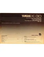 Yamaha K-30 Owner'S Manual preview