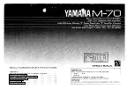 Yamaha M-70 Owner'S Manual preview