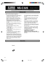 Preview for 10 page of Yamaha NS-C325 Owner'S Manual