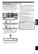 Preview for 35 page of Yamaha RX-V357 Owner'S Manual