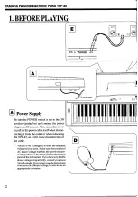 Preview for 4 page of Yamaha YPP-45 Owner'S Manual