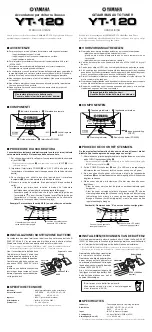 Preview for 4 page of Yamaha YT-120 Owner'S Manual