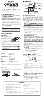 Preview for 7 page of Yamaha YT-220 Owner'S Manual