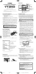 Preview for 4 page of Yamaha YT-240 Owner'S Manual