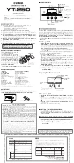 Preview for 2 page of Yamaha YT-250 Owner'S Manual