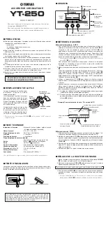 Preview for 3 page of Yamaha YT-250 Owner'S Manual