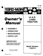 Preview for 1 page of Yard-Man 13357-9 Owner'S Manual