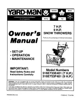 Preview for 1 page of Yard-Man 316E733E401 Owner'S Manual