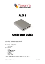 Yawarra ALIX 3 Quick Start Manual preview