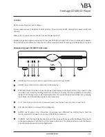 Preview for 5 page of YBA DESIGN Heritage CD100 Owner'S Manual