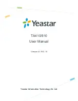 Yeastar Technology NeoGate TA410 User Manual preview