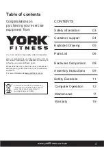 Preview for 2 page of York Fitness T600 Owner'S Manual