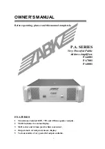 ZABKZ P.A. Series Quick Start Manual preview