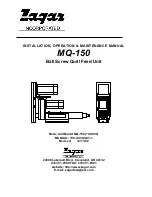 Preview for 1 page of Zagar Incorporated MQ-150 Installation, Operation & Maintenance Manual