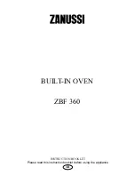 Preview for 1 page of Zanussi BUILT IN OVEN ZBF 360 Instruction Booklet