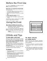 Preview for 8 page of Zanussi BUILT IN OVEN ZBF 360 Instruction Booklet