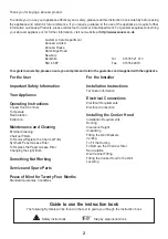 Preview for 2 page of Zanussi CH 250 Instruction Booklet