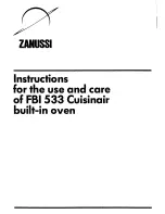 Preview for 1 page of Zanussi FBI 533 Instructions For The Use And Care