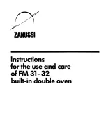 Zanussi FM 31 Instructions For The Use And Care preview