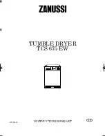 Zanussi TCS 675 EW Instruction Booklet preview