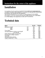 Preview for 3 page of Zanussi ZG952 Instructions For The Use And Care