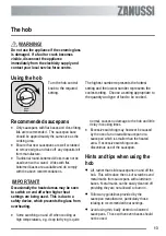 Preview for 13 page of Zanussi ZKC6020W User Manual