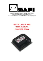 Zapi Chopper SEM-X Installation And User Manual preview