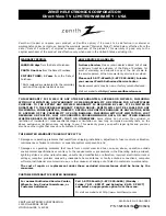 Preview for 36 page of Zenith C27V36 Installation And Operating Manual, Warranty