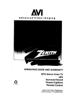 Preview for 1 page of Zenith SL3583ST8 Operating Manual & Warranty