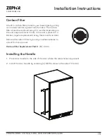 Preview for 19 page of Zephyr Presrv PRR24C01AS-OD Use, Care And Installation Manual