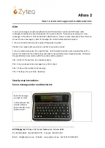 Preview for 1 page of Zyteq Allora 2 Quick Start Manual