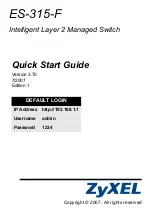 Preview for 1 page of ZyXEL Communications ES-315-F - QUICK GUIDE V3.70 Quick Start Manual