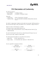 ZyXEL Communications P-2301R-P1C Declaration Of Conformity preview