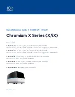 Предварительный просмотр 1 страницы 10x Genomics Chromium X Series Quick Reference Card